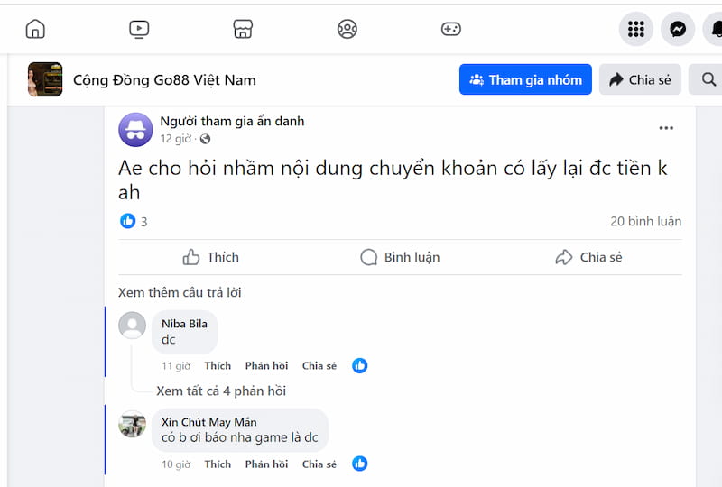 Tường thuật bài đăng rút tiền trên FB