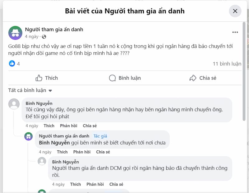 Tường thuật bài đăng tại facebook